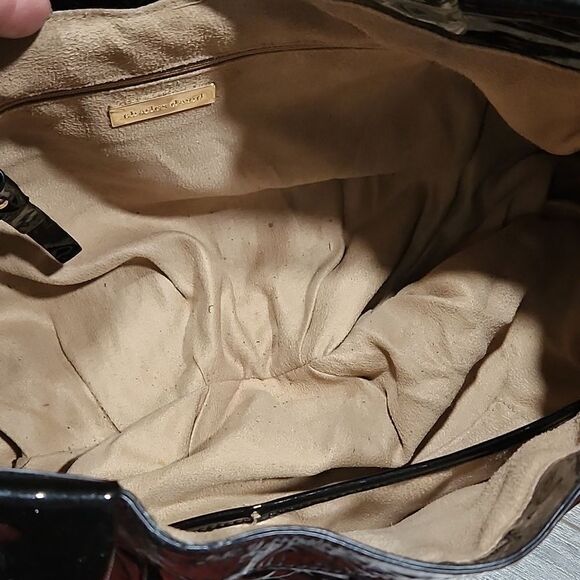 GUC Black Patent Leather LG Charles David Hobo Bag - Picture 7 of 8